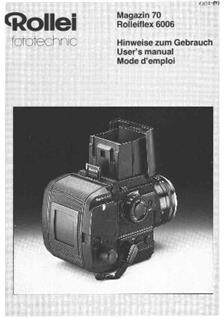 Rollei Accessories - misc manual. Camera Instructions.